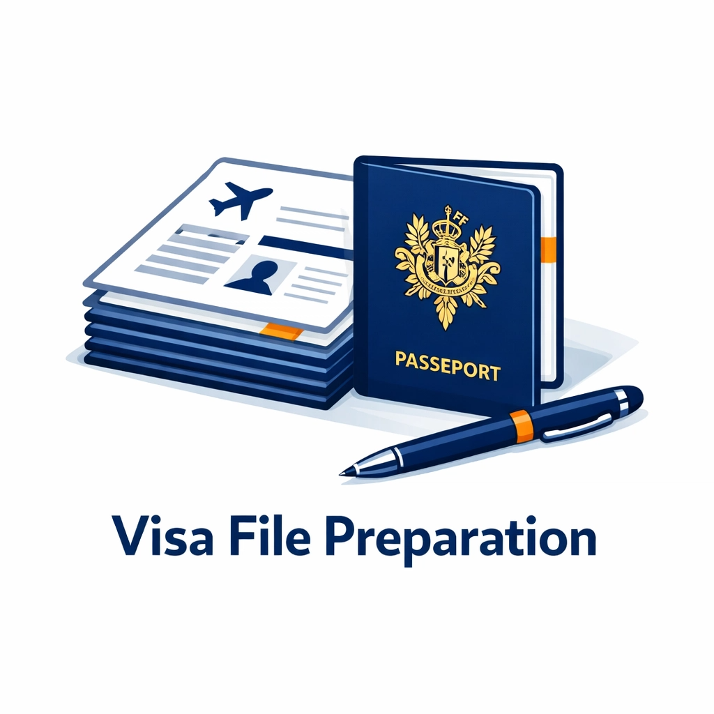 Complete visa application preparation